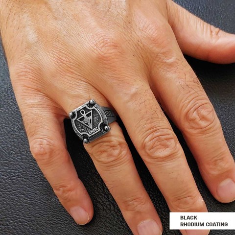 Amorc Jewelry, Spiritual Emblem of the AMORC Ring, Special Design Rose Crucis Silver Ring
