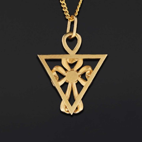 Amorc Mystic Cross Necklace, Rosicrucian Pendant, Spiritual Symbol Jewelry