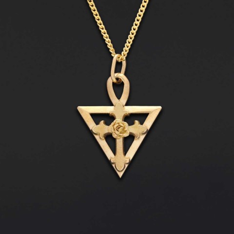 Amorc Rosae Crucis Pendant, Rosicrucian Necklace, Cross Necklace, Rosicrucian Amorc Jewelry