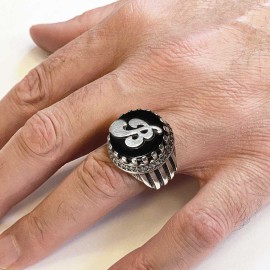 Angora Men Ring With Onyx Stone