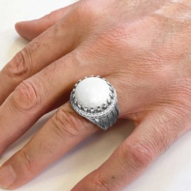 Angora Pearl Stone Ring Sterling Silver 925 Sterling