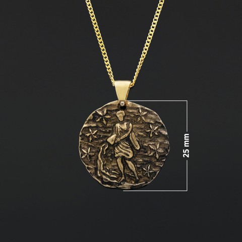 Aquarius Pendant, Unique Zodiac Jewelry, Sterling Silver Astrology Necklace, Water Bearer Charm, Gift for Aquarius