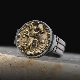 Aquarius Zodiac Round Ring