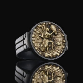 Aquarius Zodiac Round Ring