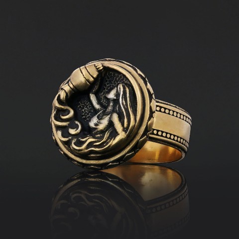 Aquarius Zodiac Silver Ring