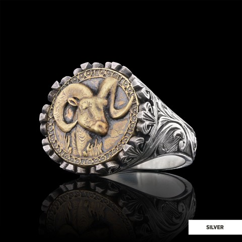 Aries Sign Ring, 925 Sterling Silver Aries Sign Ring