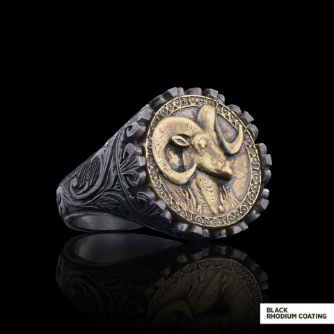 Aries Sign Ring, 925 Sterling Silver Aries Sign Ring