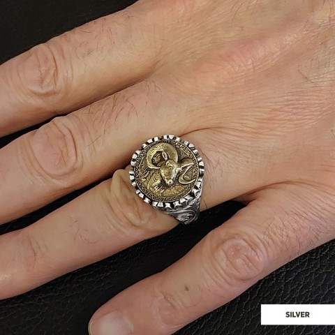 Aries Sign Ring, 925 Sterling Silver Aries Sign Ring