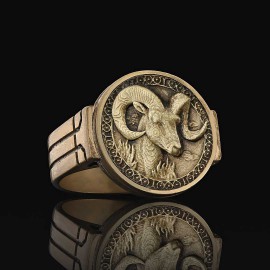 Aries Zodiac Round Ring