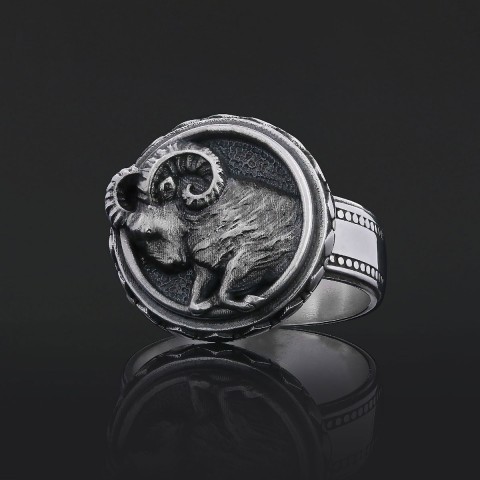 Aries Zodiac Silver Ring
