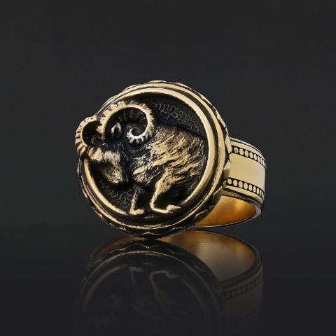 Aries Zodiac Silver Ring