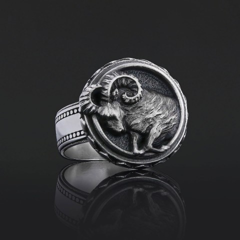 Aries Zodiac Silver Ring