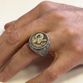 Aries Zodiac Silver Ring