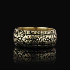 Special Design Floral Motif Sterling Silver Wedding Ring