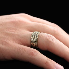Special Design Floral Motif Sterling Silver Wedding Ring