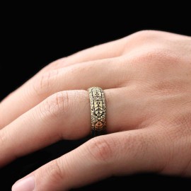Special Design Floral Motif Sterling Silver Wedding Ring