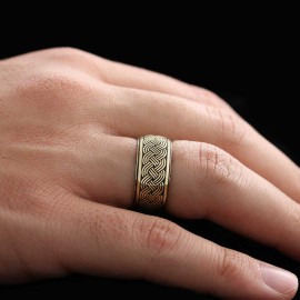 Braided Band Wheat Woven Wire Twisted Sterling Silver Wedding Ring