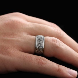 Braided Band Wheat Woven Wire Twisted Sterling Silver Wedding Ring