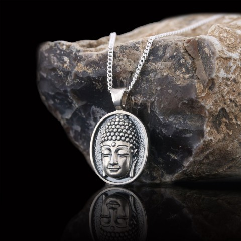 Buddha Necklace, Buddha Handmade Silver Charm Pendant, Meditating Buddha Silver Charms, Buddhism Necklace, Gift Jewelry