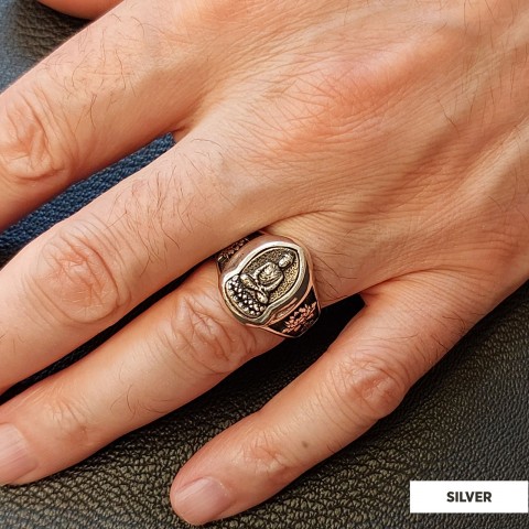 Buddha Ring, Om Buddha Ring, Hindu Ring, Endless Knot Ring, Padma Buddhist Ring, Meditation, Yoga, Buddhist Jewelry