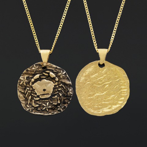 Cancer Horoscope Necklace, Zodiac Sign Pendant, Astrology Jewelry