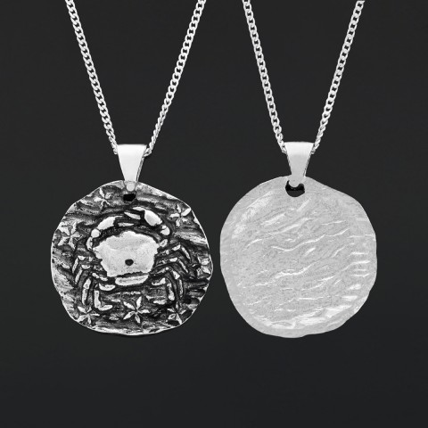 Cancer Horoscope Necklace, Zodiac Sign Pendant, Astrology Jewelry