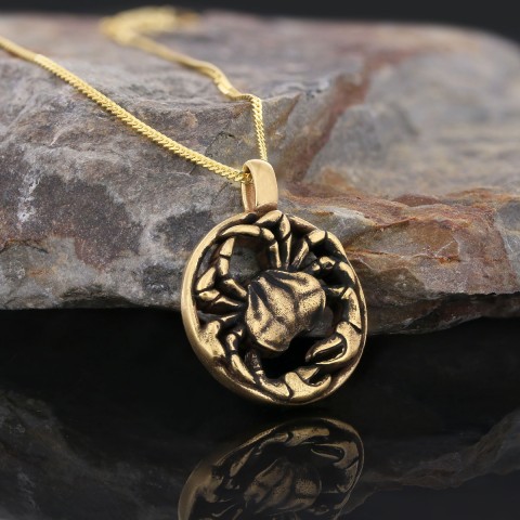 Cancer Pendant, Sterling Silver Cancer Necklace, Handmade Cancer Jewelry, Horoscope Cancer Necklace