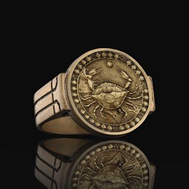 Cancer Zodiac Round Ring