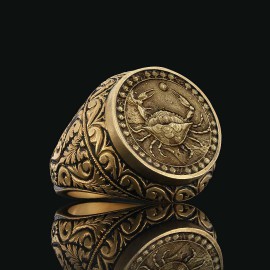 Cancer Zodiac Silver Ring