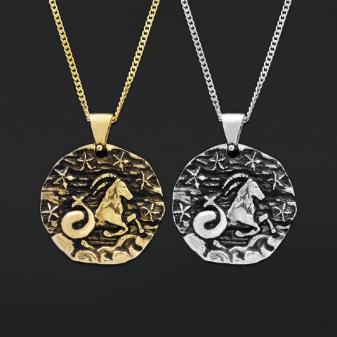 Capricorn Pendant, Elegant Zodiac Jewelry, Stylish Zodiac Capricorn Necklace