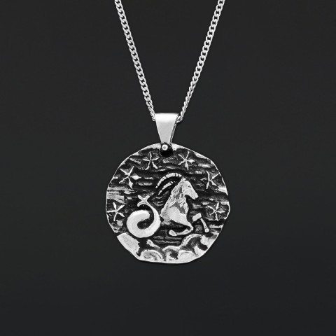Capricorn Pendant, Elegant Zodiac Jewelry, Stylish Zodiac Capricorn Necklace