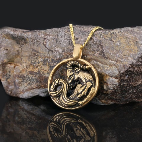 Capricorn Pendant, Sterling Silver Capricorn Necklace, Handmade Capricorn Jewelry, Horoscope Capricorn Necklace
