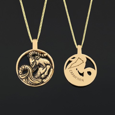 Capricorn Pendant, Sterling Silver Capricorn Necklace, Handmade Capricorn Jewelry, Horoscope Capricorn Necklace