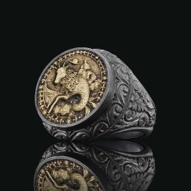 Capricorn Zodiac Silver Ring