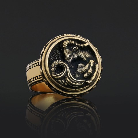 Capricorn Zodiac Silver Ring