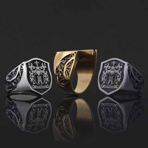 Celtic Design Family Ring, Custom Design Handmade Family Crest Ring