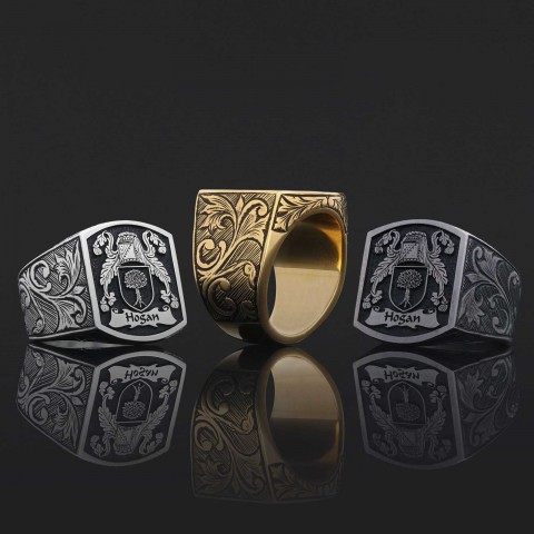Celtic Design Family Ring, Personalized Heritage Crest Ring