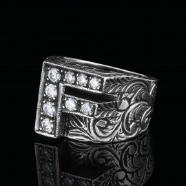 Unigue Design Silver Celtic Letter F Ring