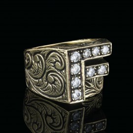 Unigue Design Silver Celtic Letter F Ring