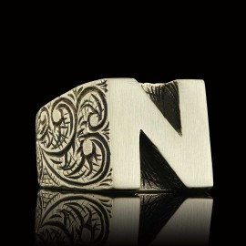 Celtic Letter N Bold Alphabet Ring