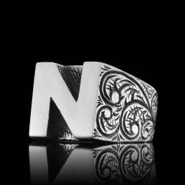 Celtic Letter N Bold Alphabet Ring