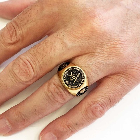 Celtic Lodge Masonic Ring, Round Mason Ring, Ancient Lodge Mason Ring