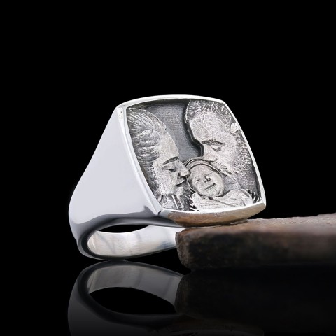 Cherished Moments Personalized Square Ring, Your Loved Ones, Always Close