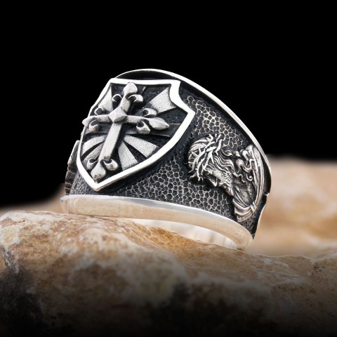 Chiristian Cross Silver Ring