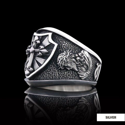 Chiristian Cross Silver Ring