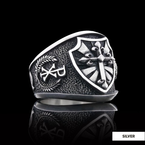 Chiristian Cross Silver Ring