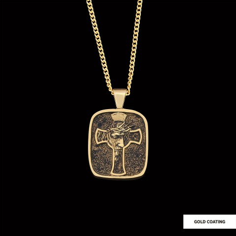 Christ Jesus Silver Necklace, Christian Necklace, Christ Jesus Cross Necklace, Gold Plated Cross Necklace Christian Accessory, Jesus Cross Necklace, Jesus Men's Gift