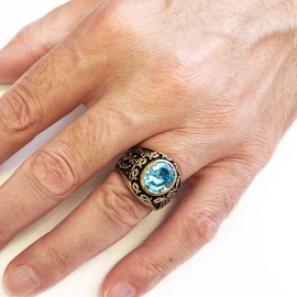 Christian Blue Stone Ring