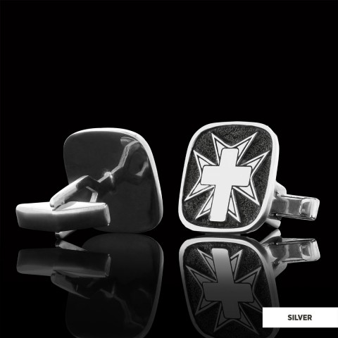 Christian Cross 925 Sterling Silver Cufflinks, Silver Square Cross Cufflinks, Gold Plated Silver Christian Cross Cufflinks