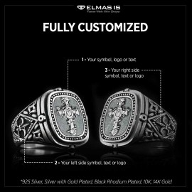 Christian Cross Embossed Ring
